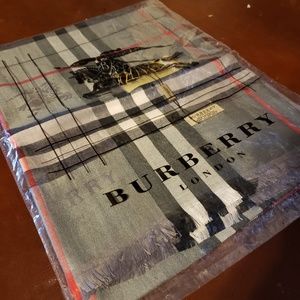 Burberry London Lightweight EMB Cashmere Scarf